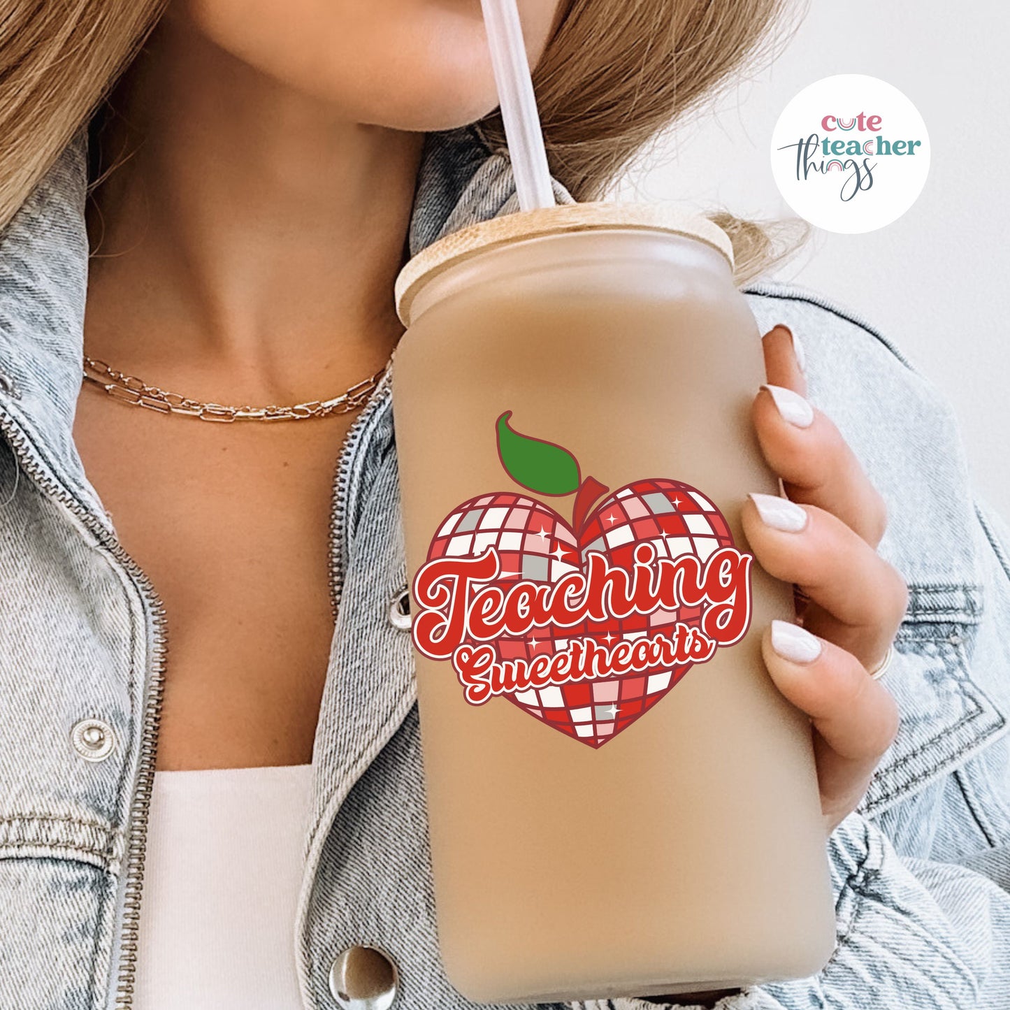 Teaching Sweethearts Disco Frosted Glass Cup
