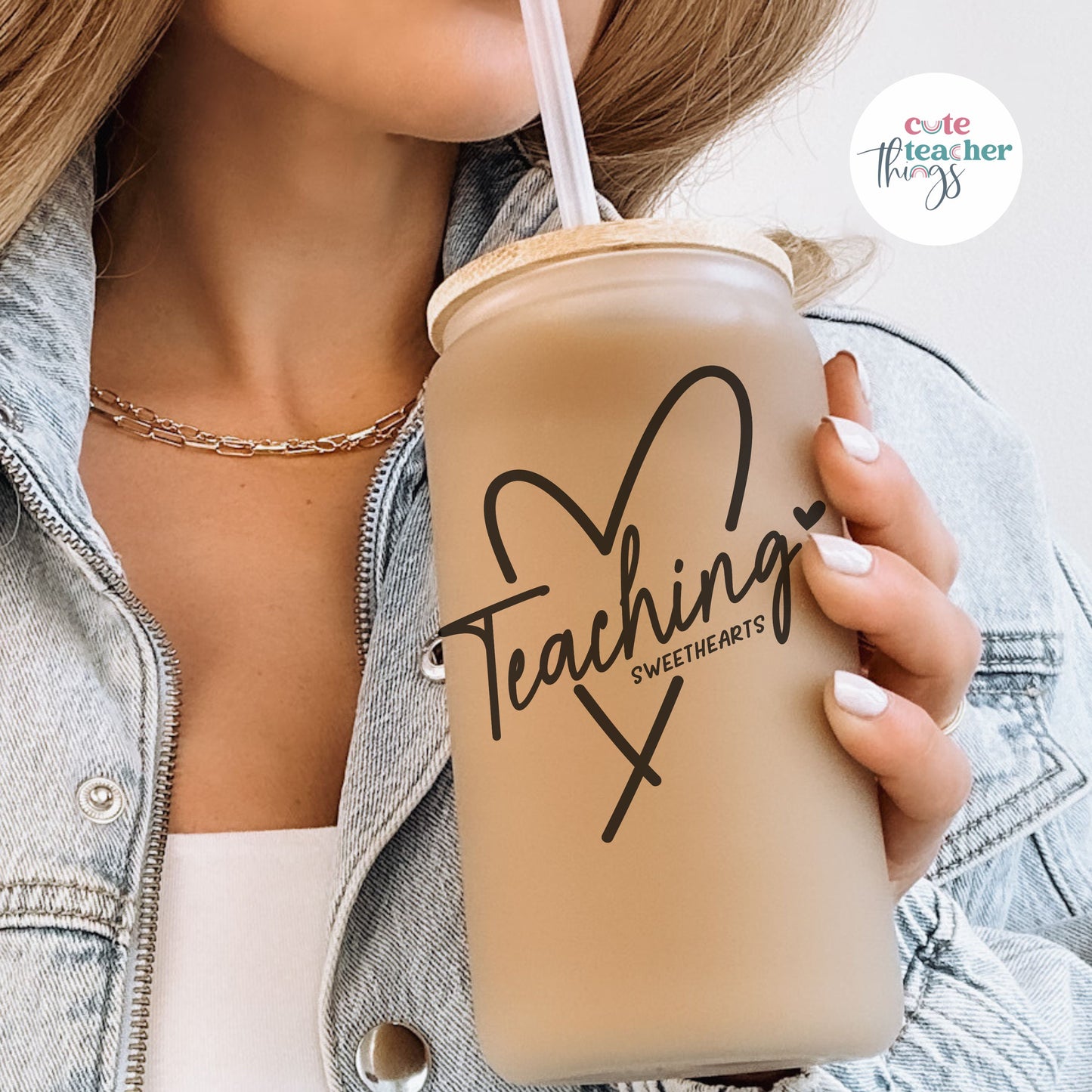 Teaching Sweethearts Frosted Glass Cup