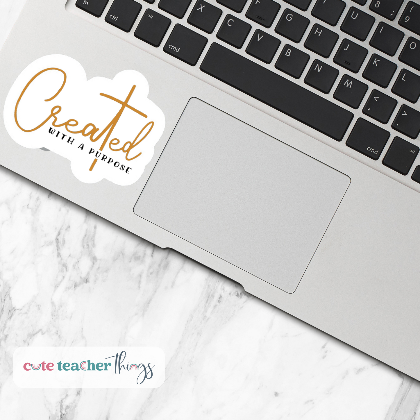 created with a purpose sticker, religious, faith stickers