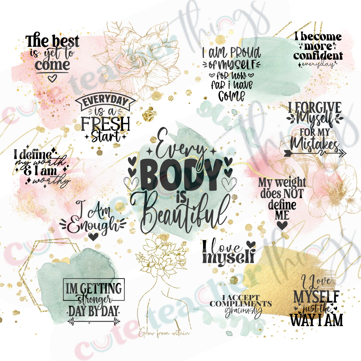 everybody is beautiful tumbler wrap design
