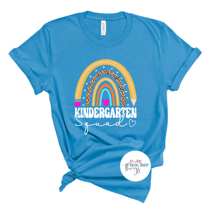 kindergarten squad tee, teacher graphic shirt, teachers day t-shirt