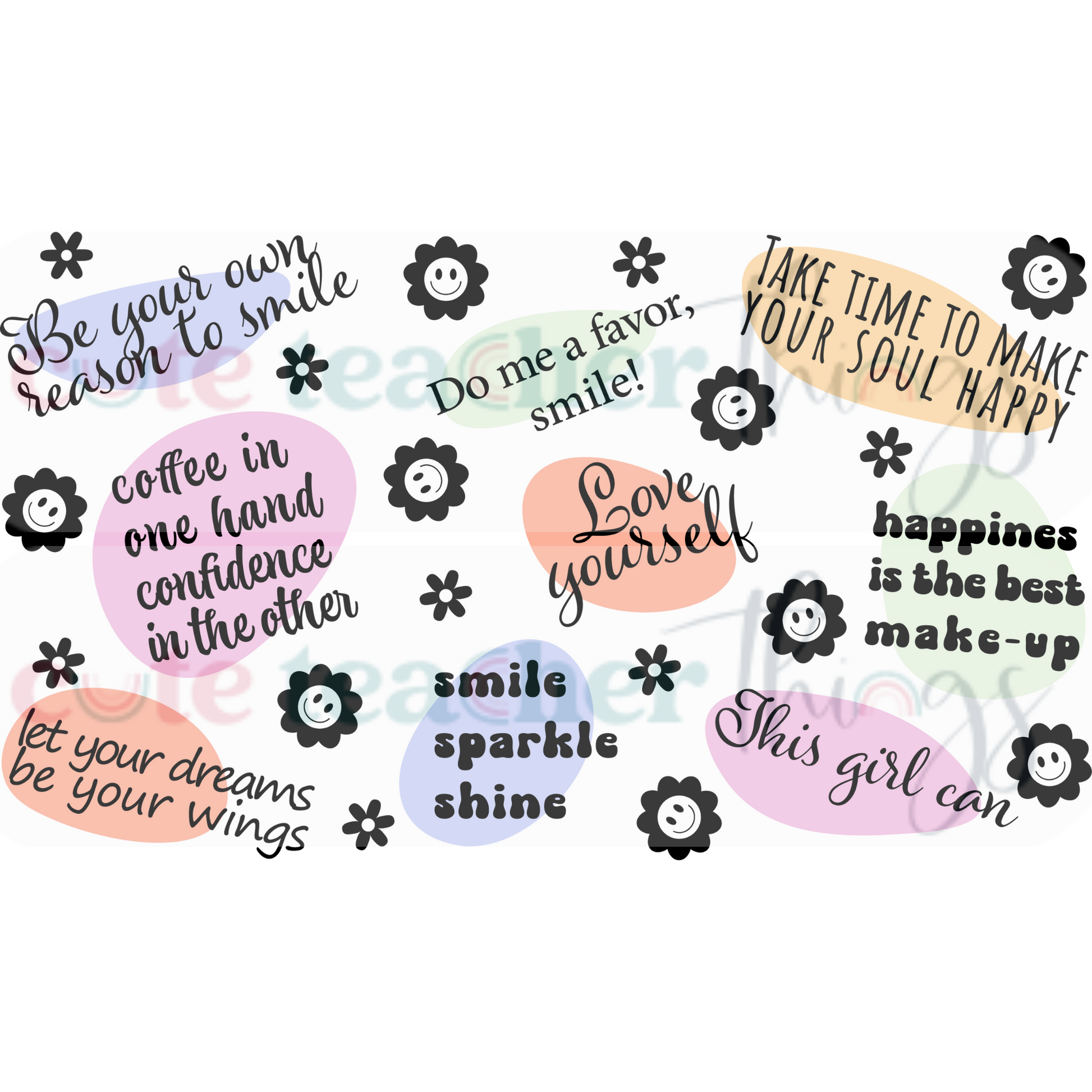 positive quotes glass wrap design