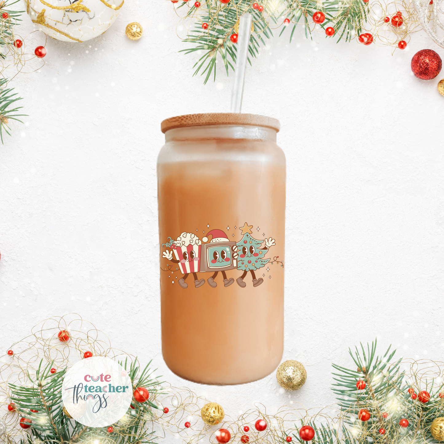 16 oz size, With anti-spill bamboo lid and easy to sip plastic straw,