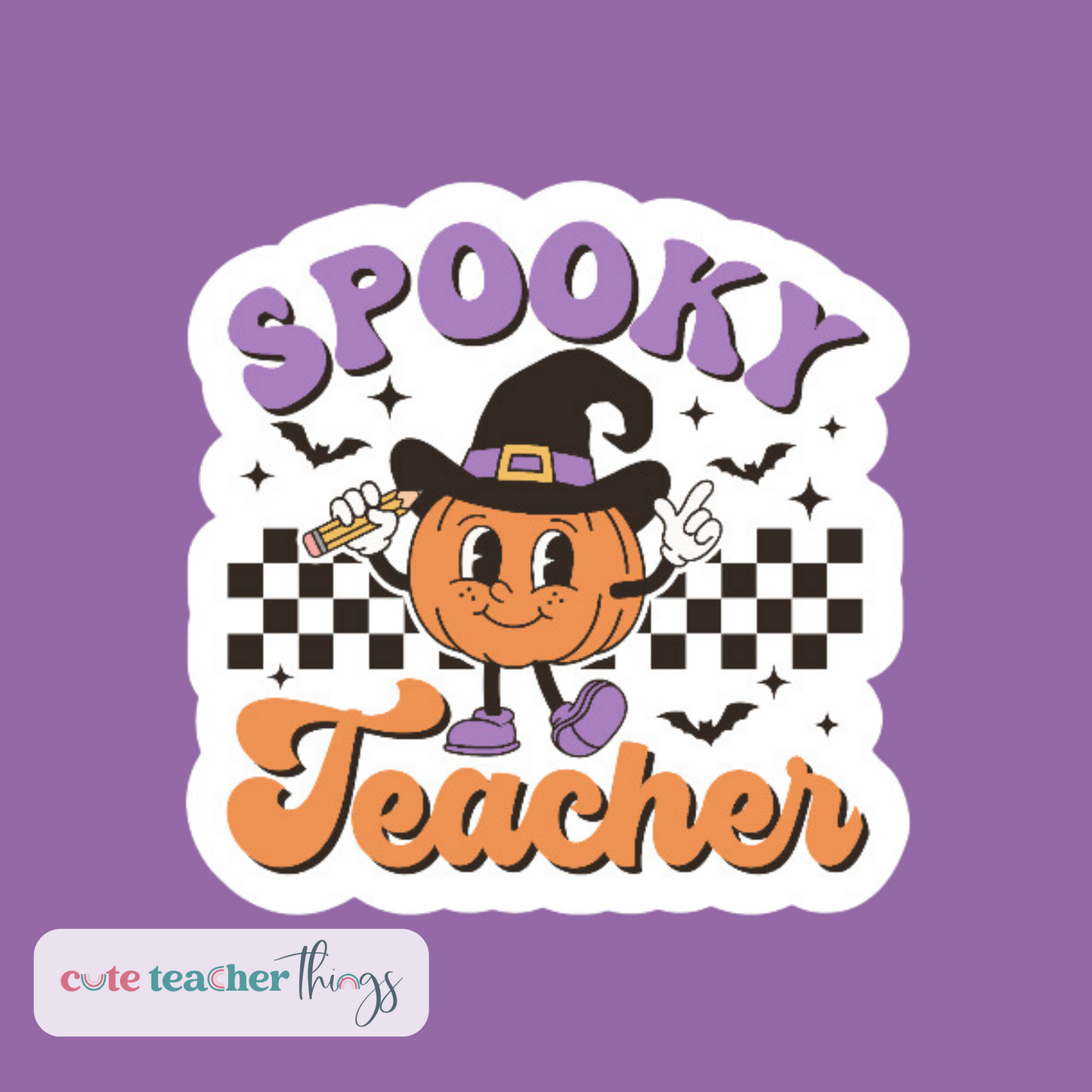 teacher pumpkin sticker, pumpkin witch, appreciation gift