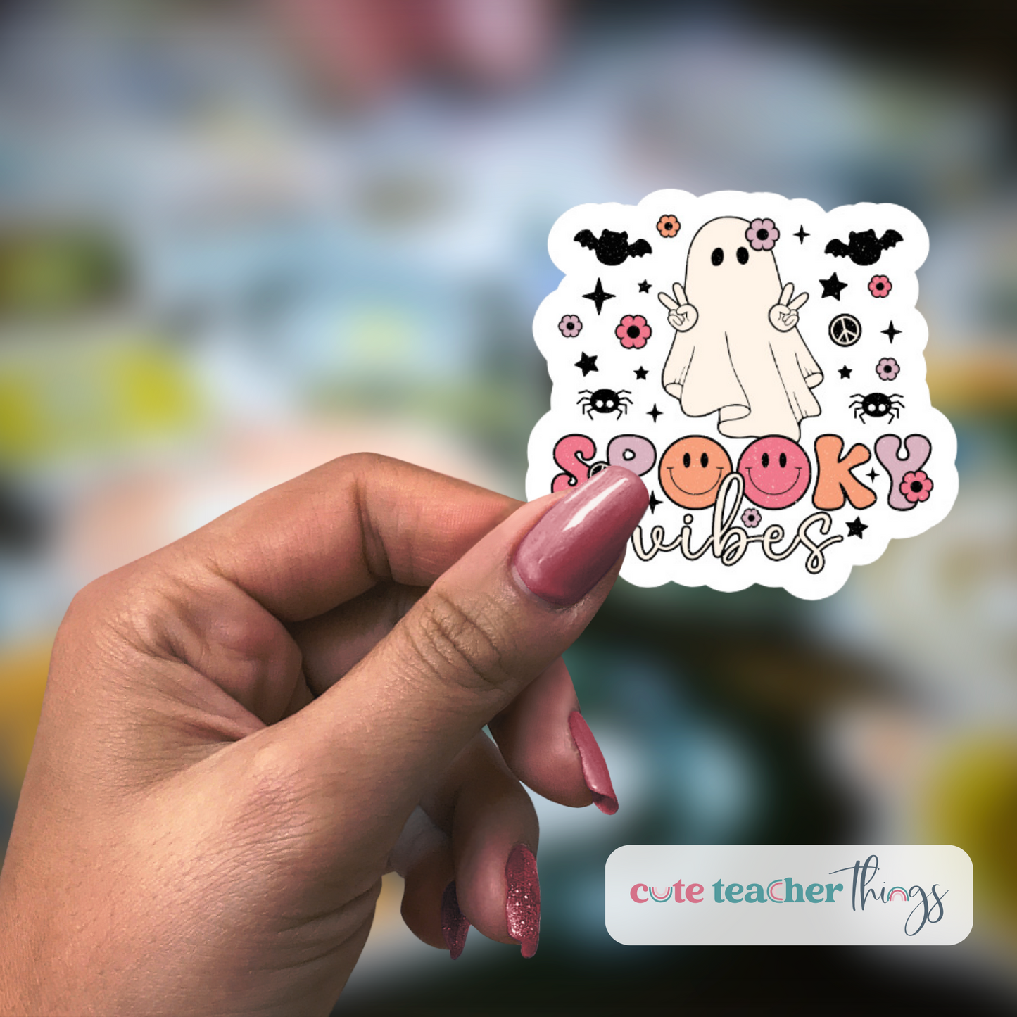 for her, funny , spooky teacher sticker