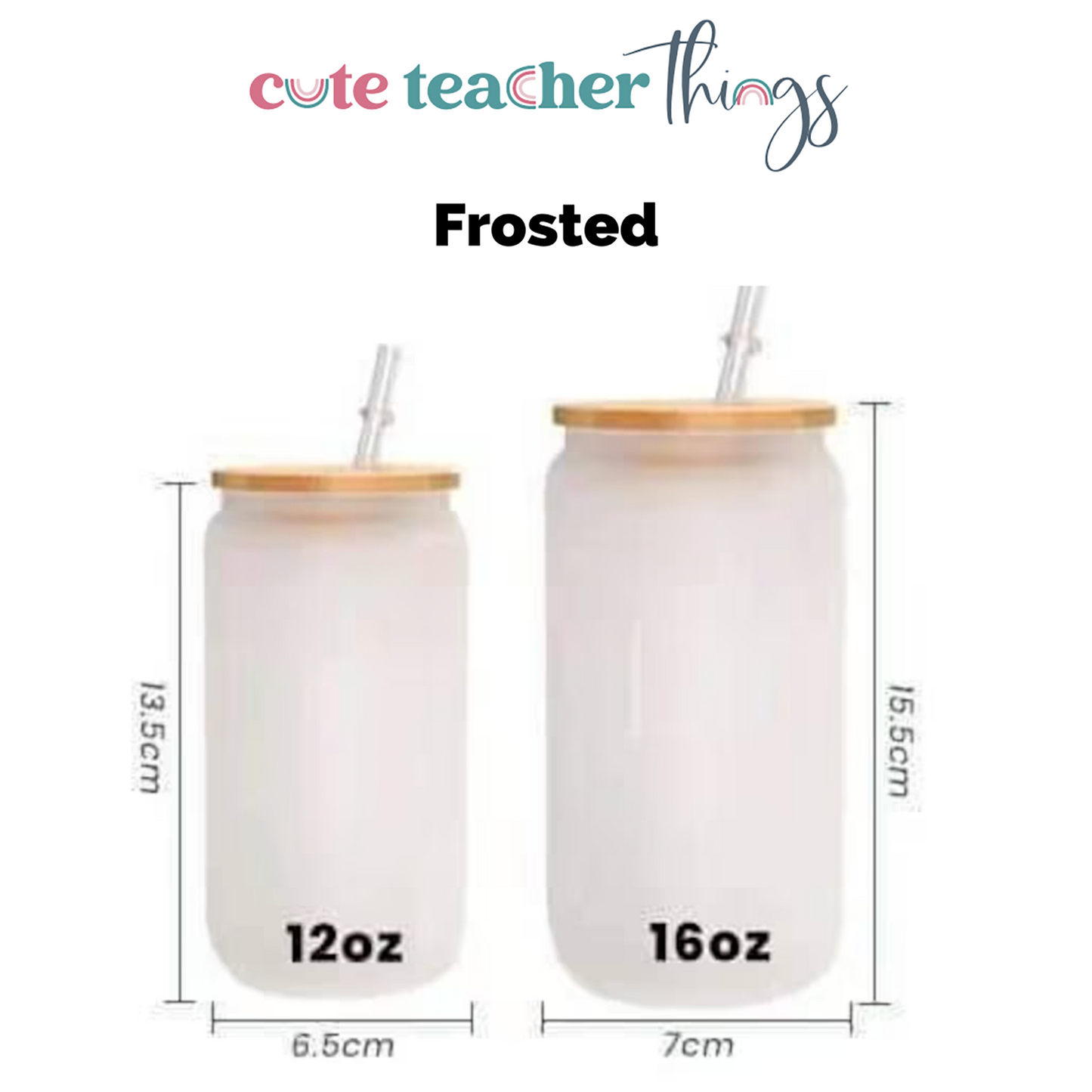 frosted glass cup dimensions