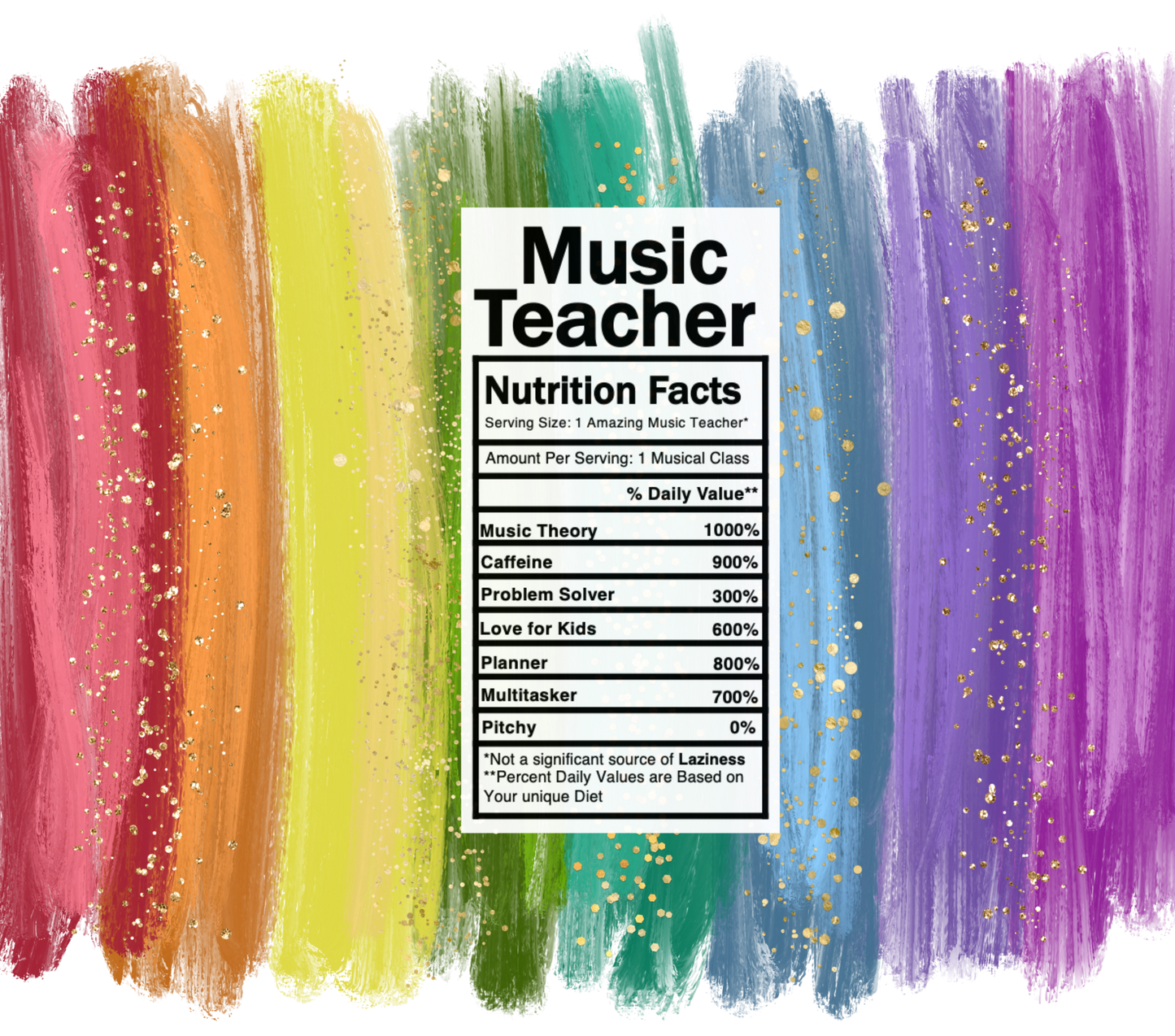 bright rainbow music teacher nutrition facts svg