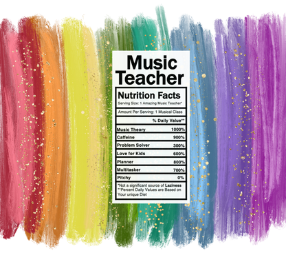 bright rainbow music teacher nutrition facts svg