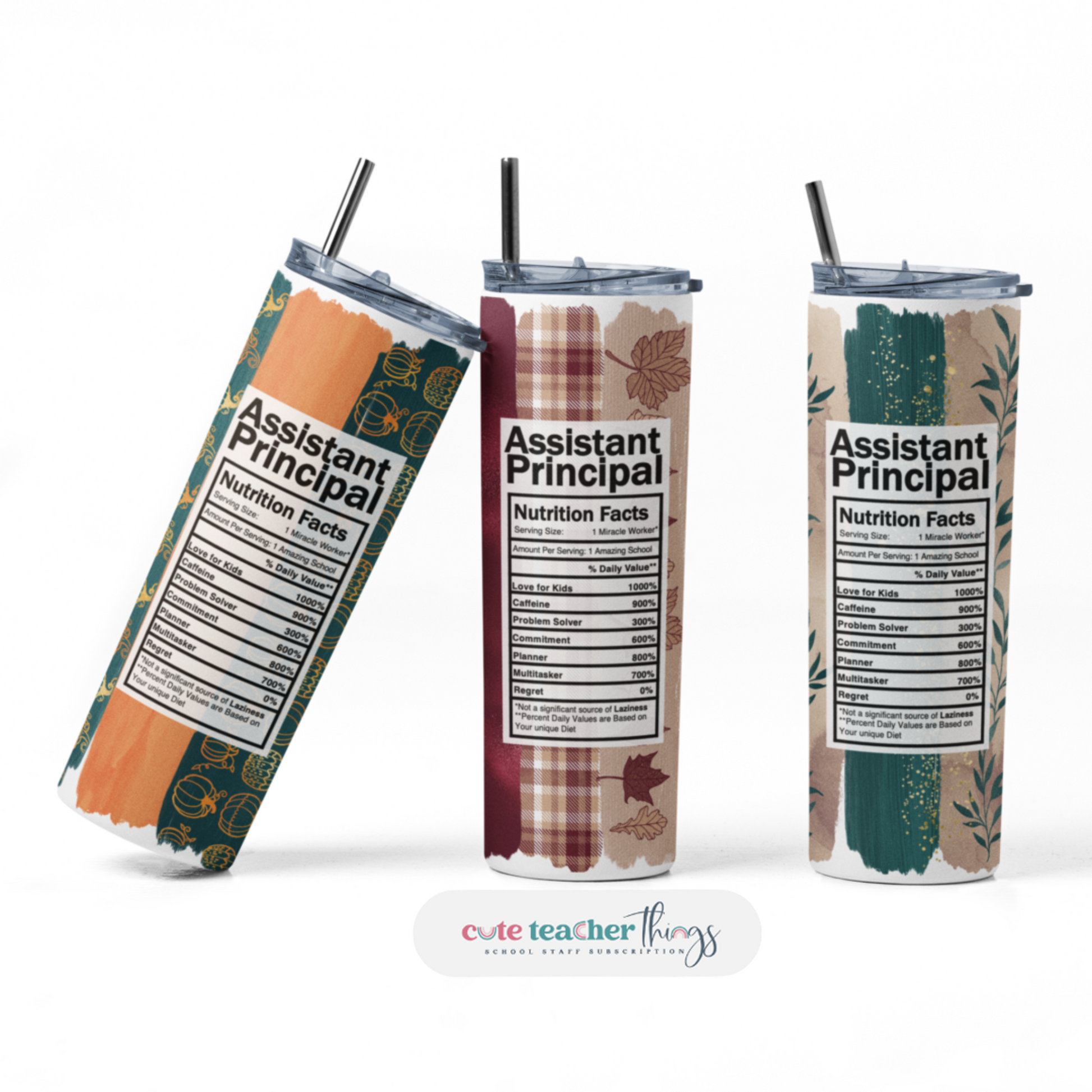 assistant principal fall design collection, double wall insulated skinny tumblers 