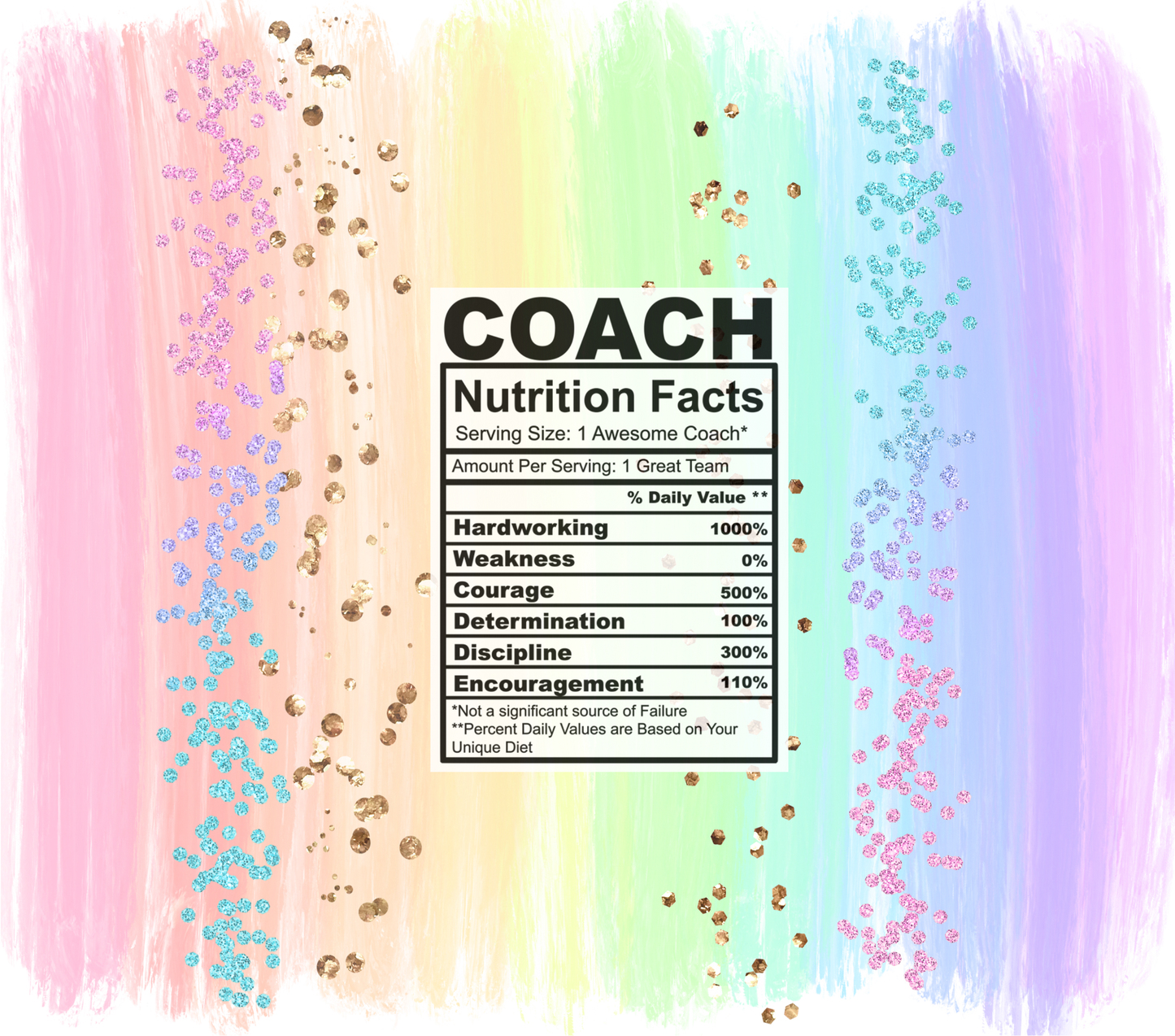 pastel rainbow coach nutrition facts svg