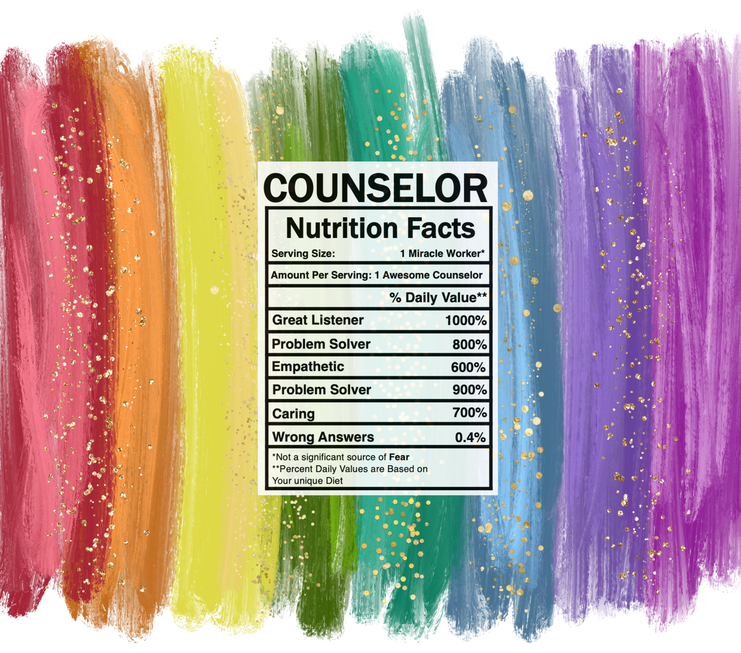 bright rainbow counselor nutrition facts svg