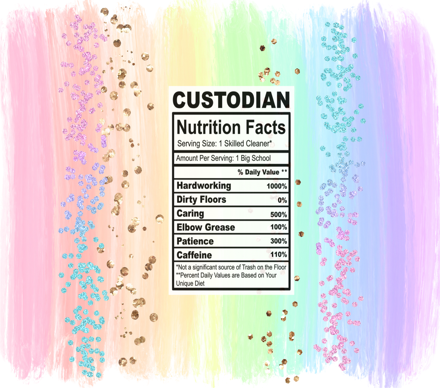 pastel rainbow custodian nutrition facts svg