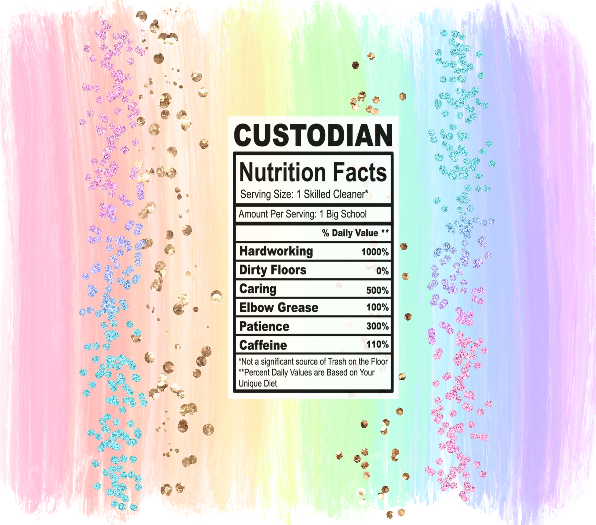 pastel rainbow custodian nutrition facts svg