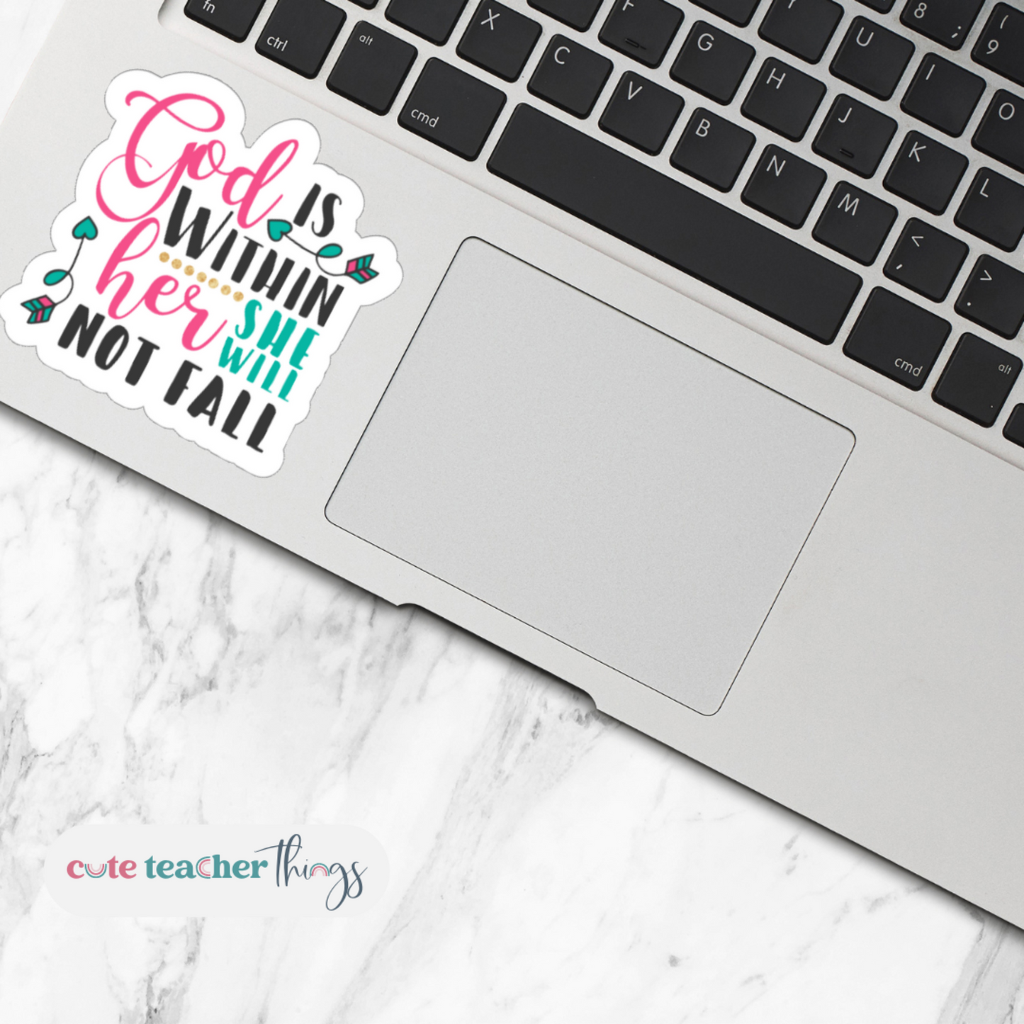 christian quote design sticker, gift for teachers, decorative laptop sticker
