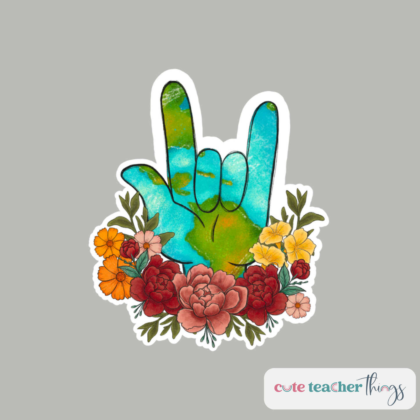 earth day sticker, gift idea for teachers, save our planet campaign sticker