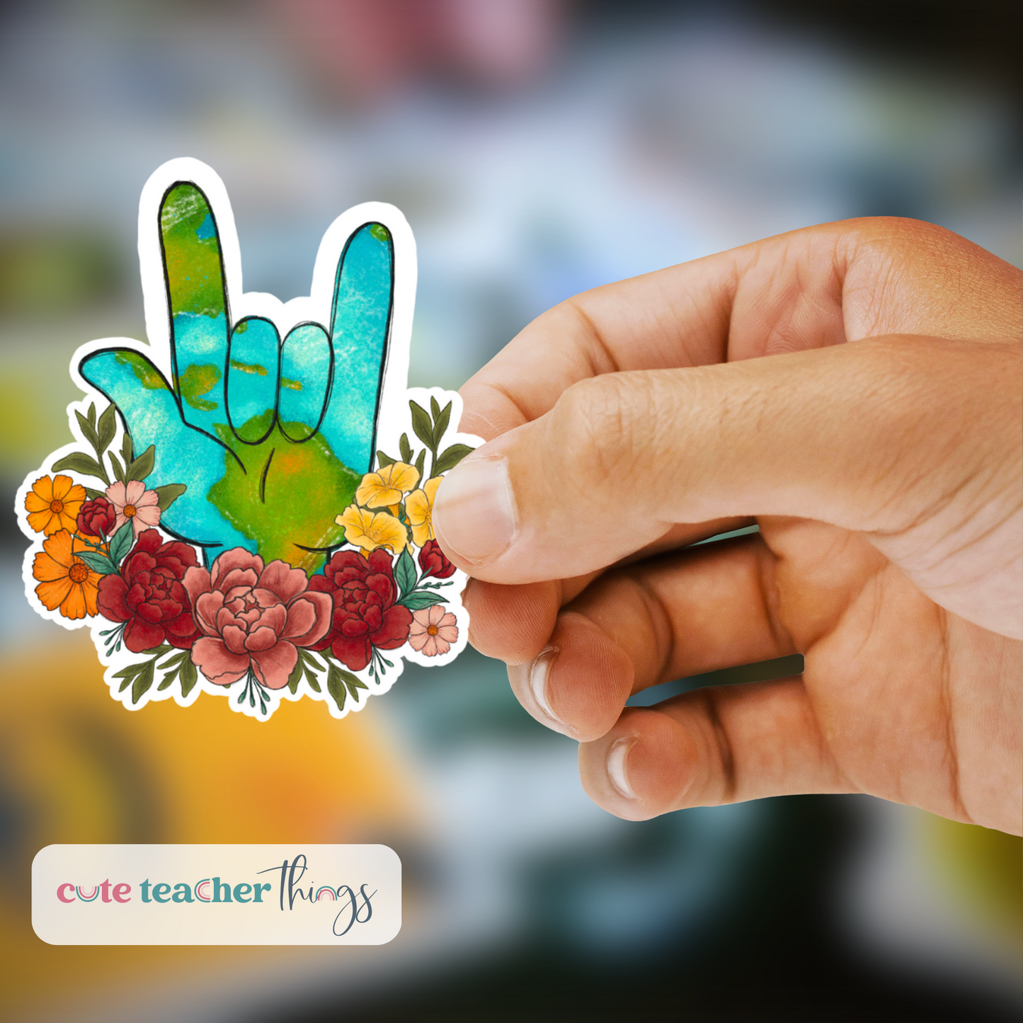 love the earth sticker, mother nature, weather proof