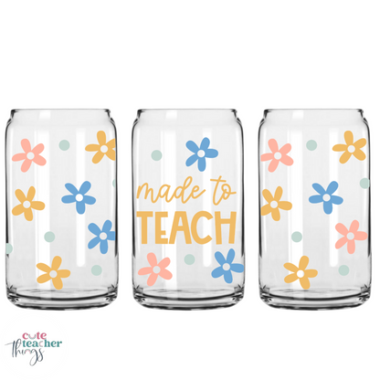 clear glass cup, iced coffee, teacher glass cup