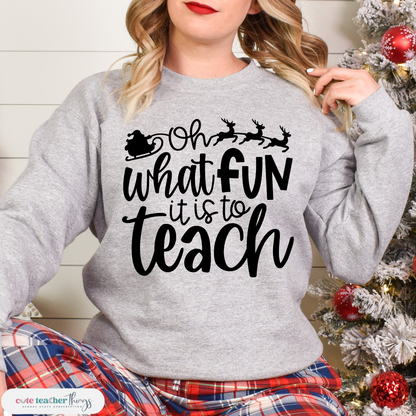 santas favorite teacher sweatshirt, unisex heavy blend christmas sweatshirt, teacher's favorite christmas outfit