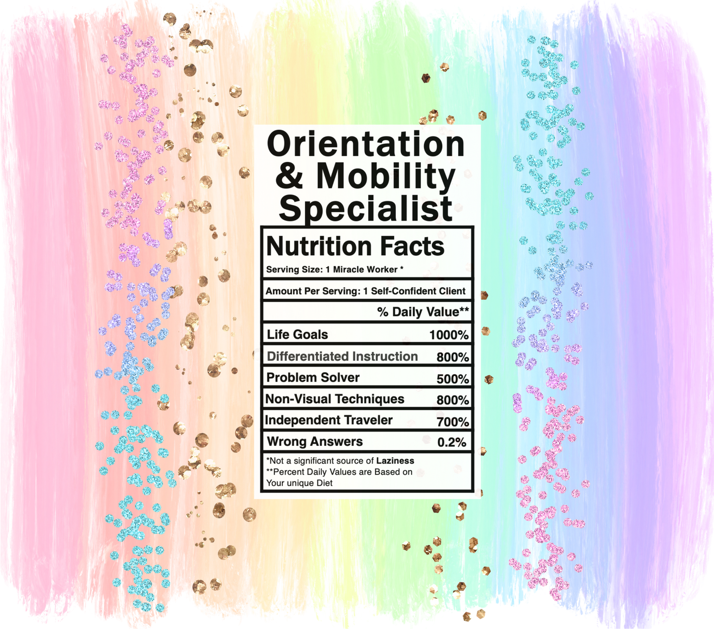 pastel rainbow orientation & mobility specialist svg