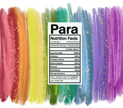 bright raibow para nutrition facts svg
