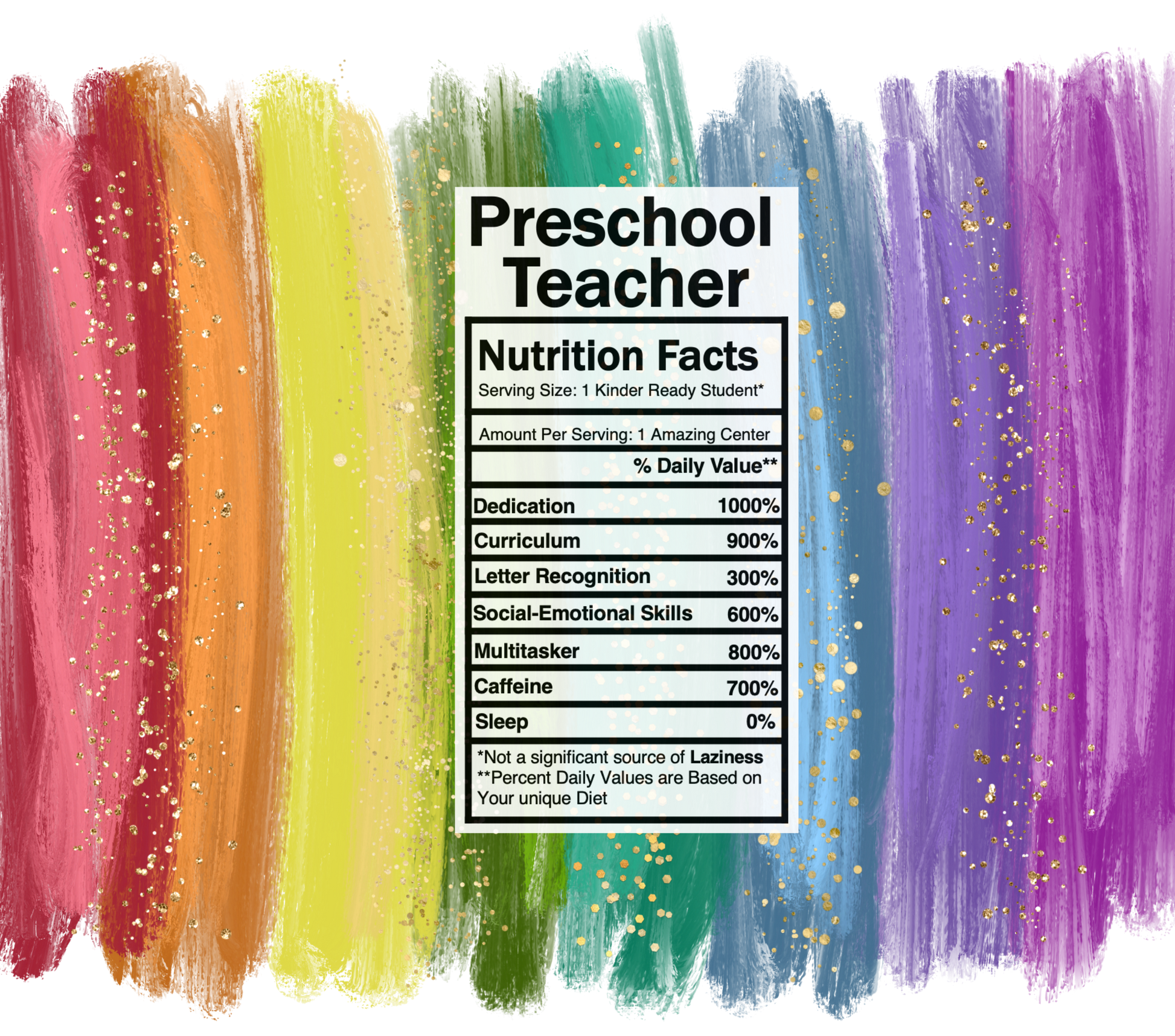 bright rainbow preschool nutrition facts svg
