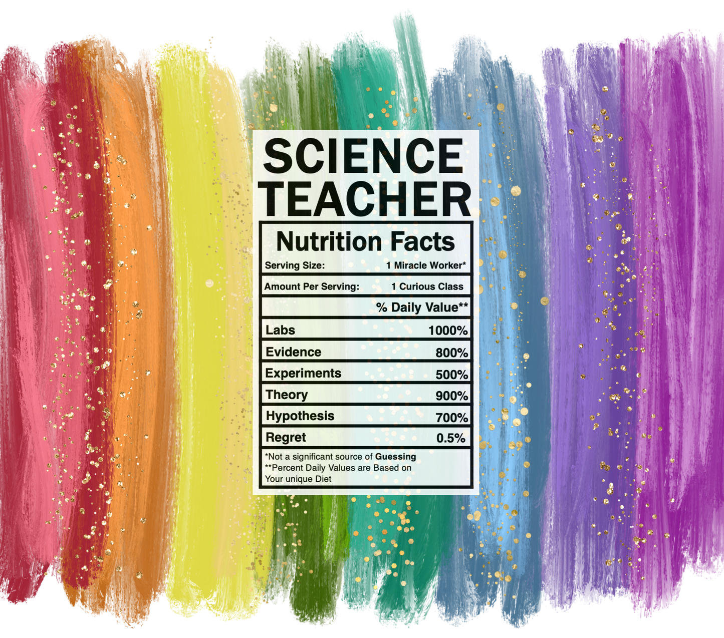 bright rainbow science teacher nutrition facts svg