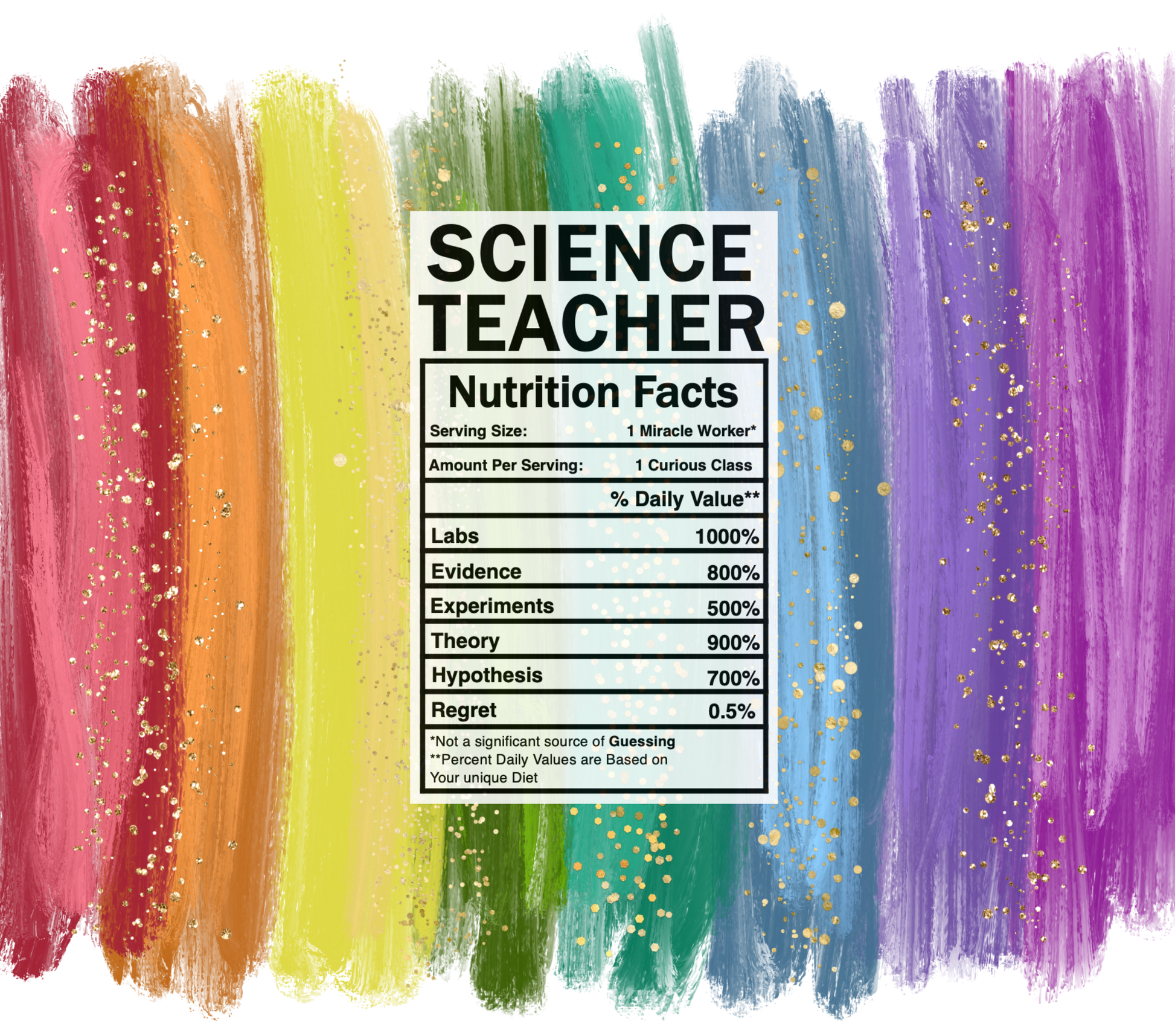 bright rainbow science teacher nutrition facts svg