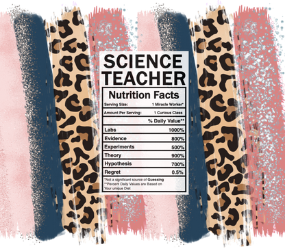 pink  leopard science teacher nutrition facts svg