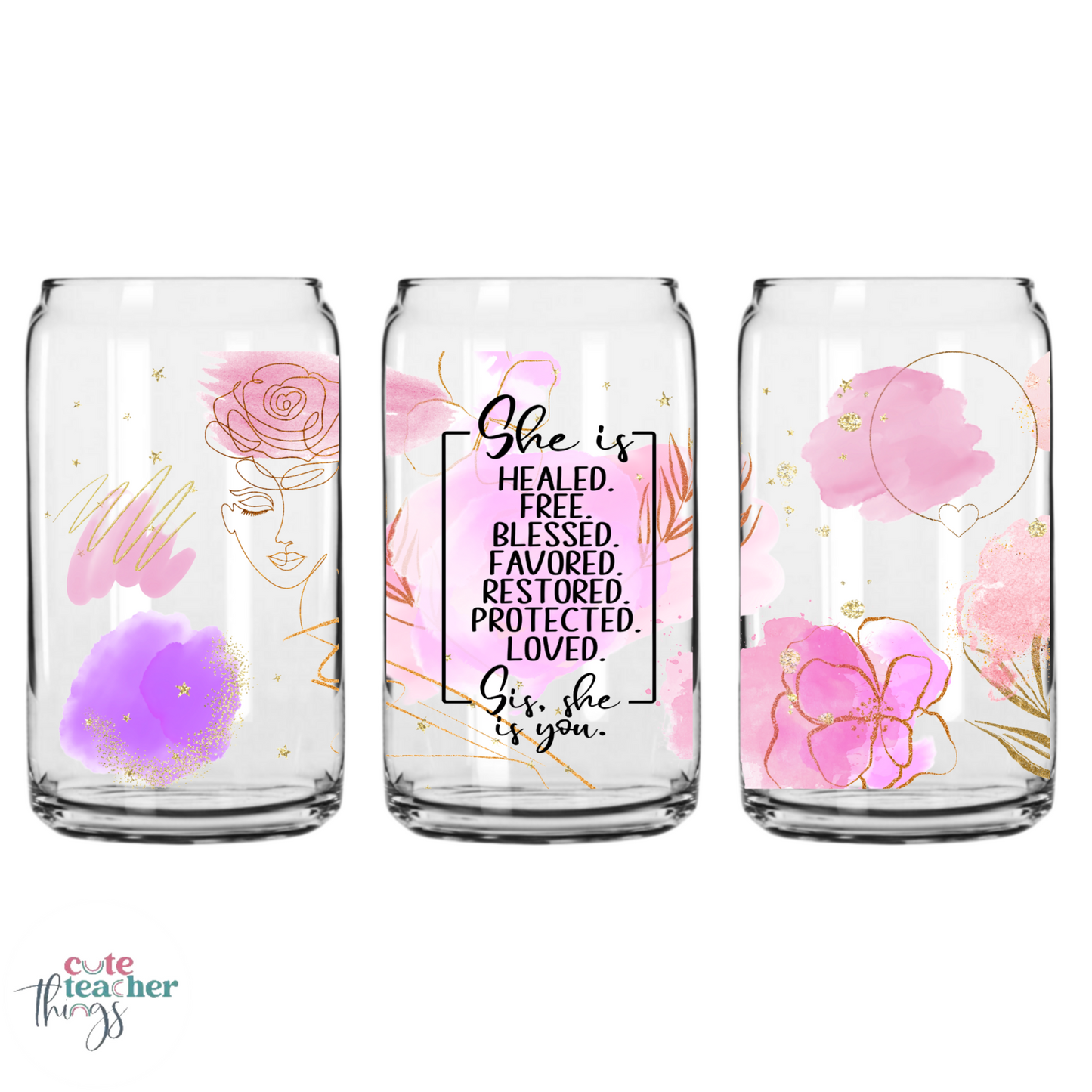 clear and frosted glass cup, 16 oz, with bamboo lid and straw