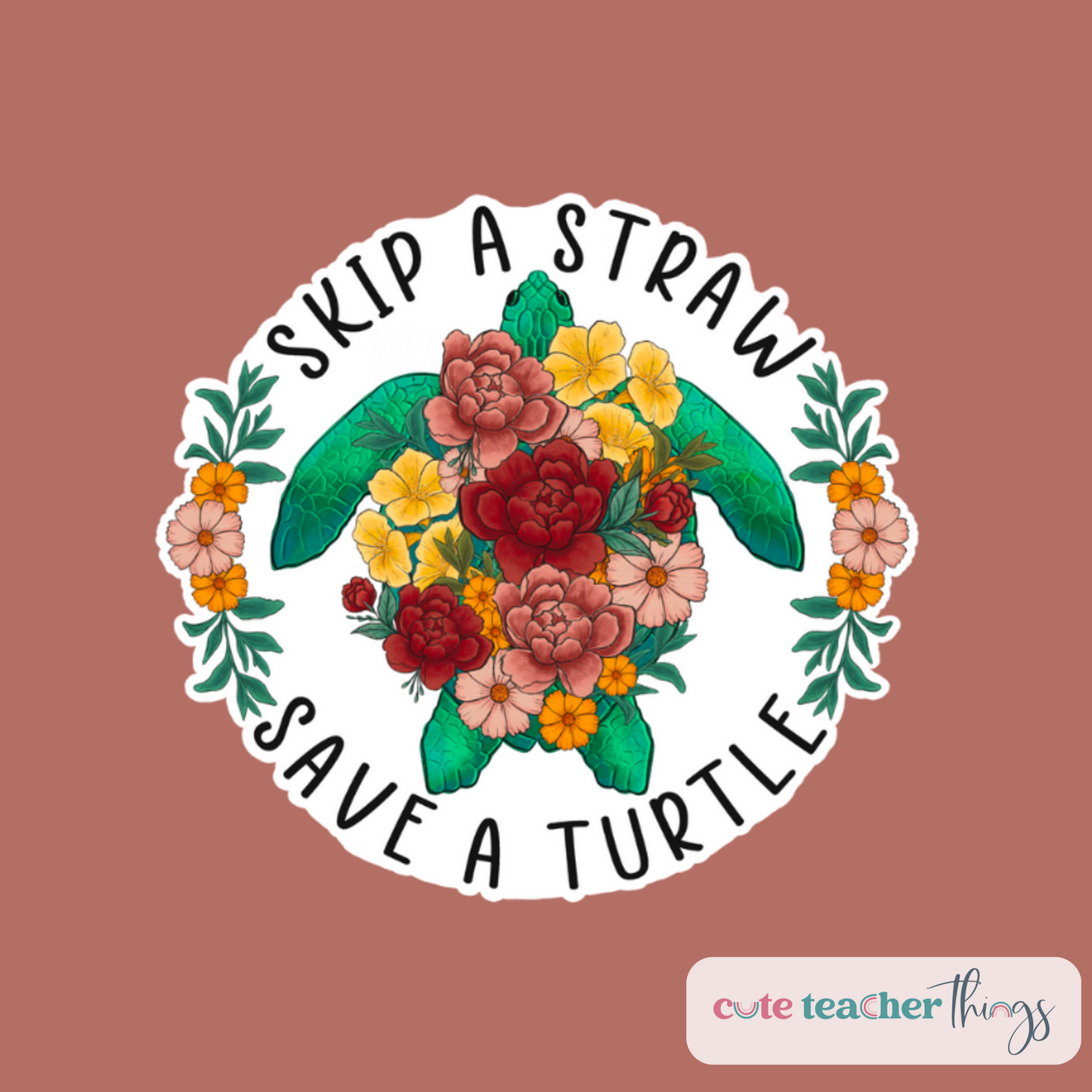 turtle conservation sticker, perfect gift idea, save a turtle sticker