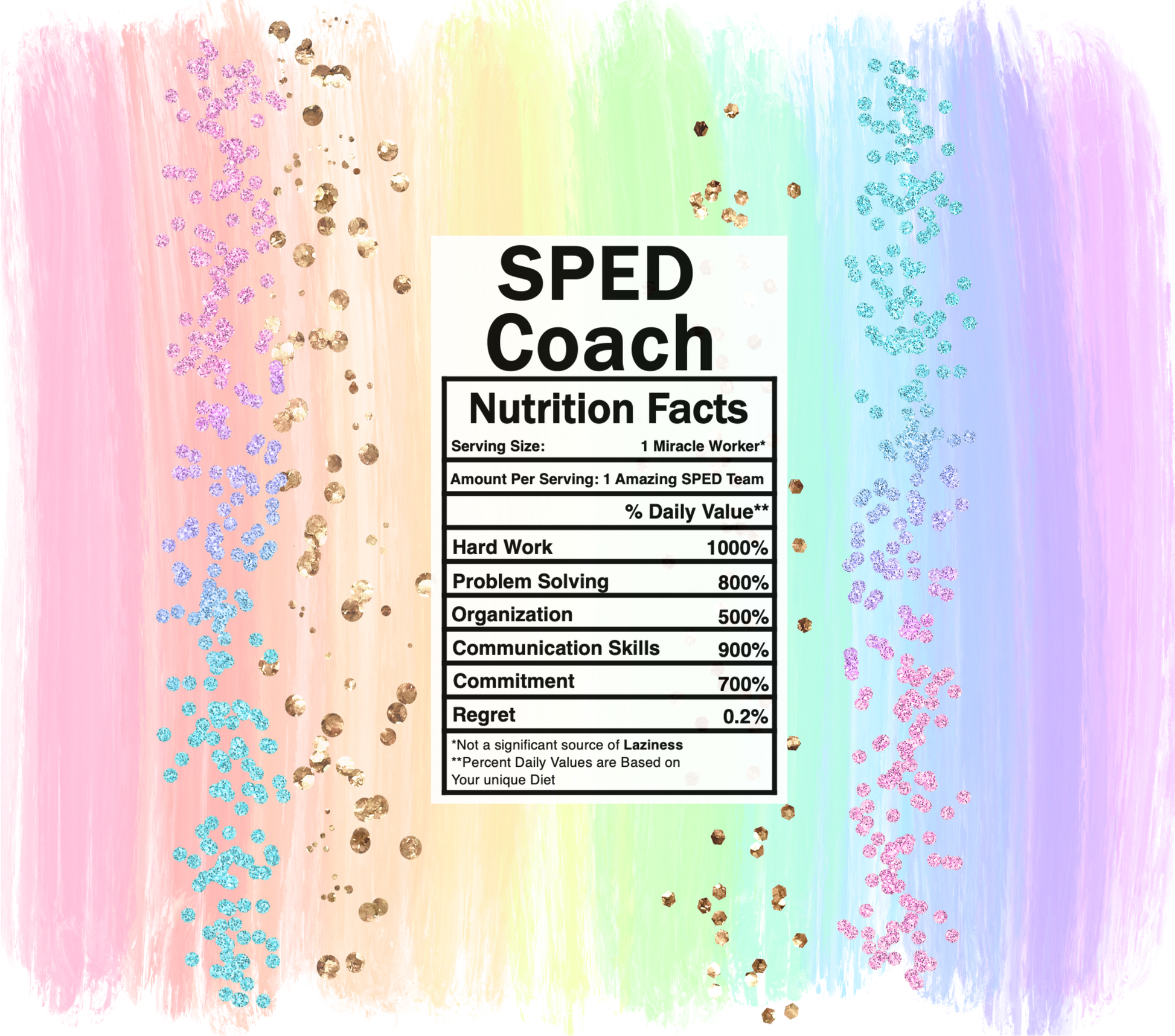 pastel rainbow sped coach nutrition facts svg