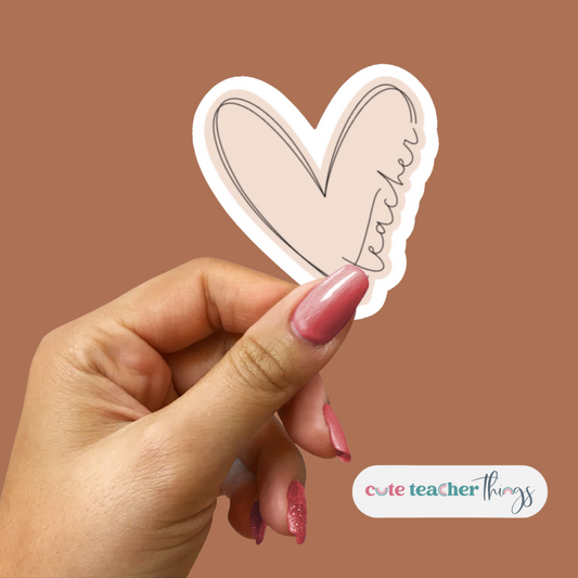 Teacher Heart Sticker