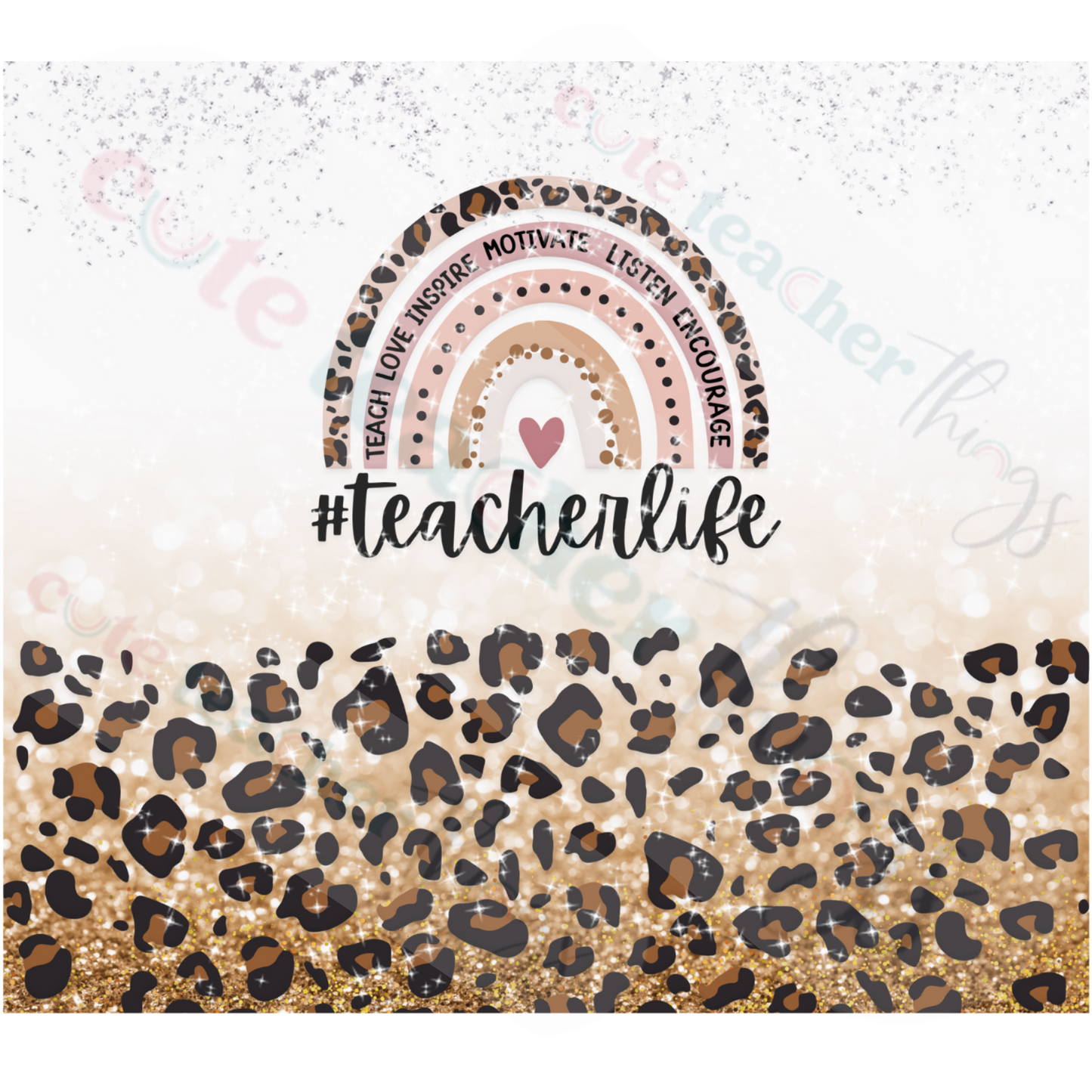 teacher life leopard print design