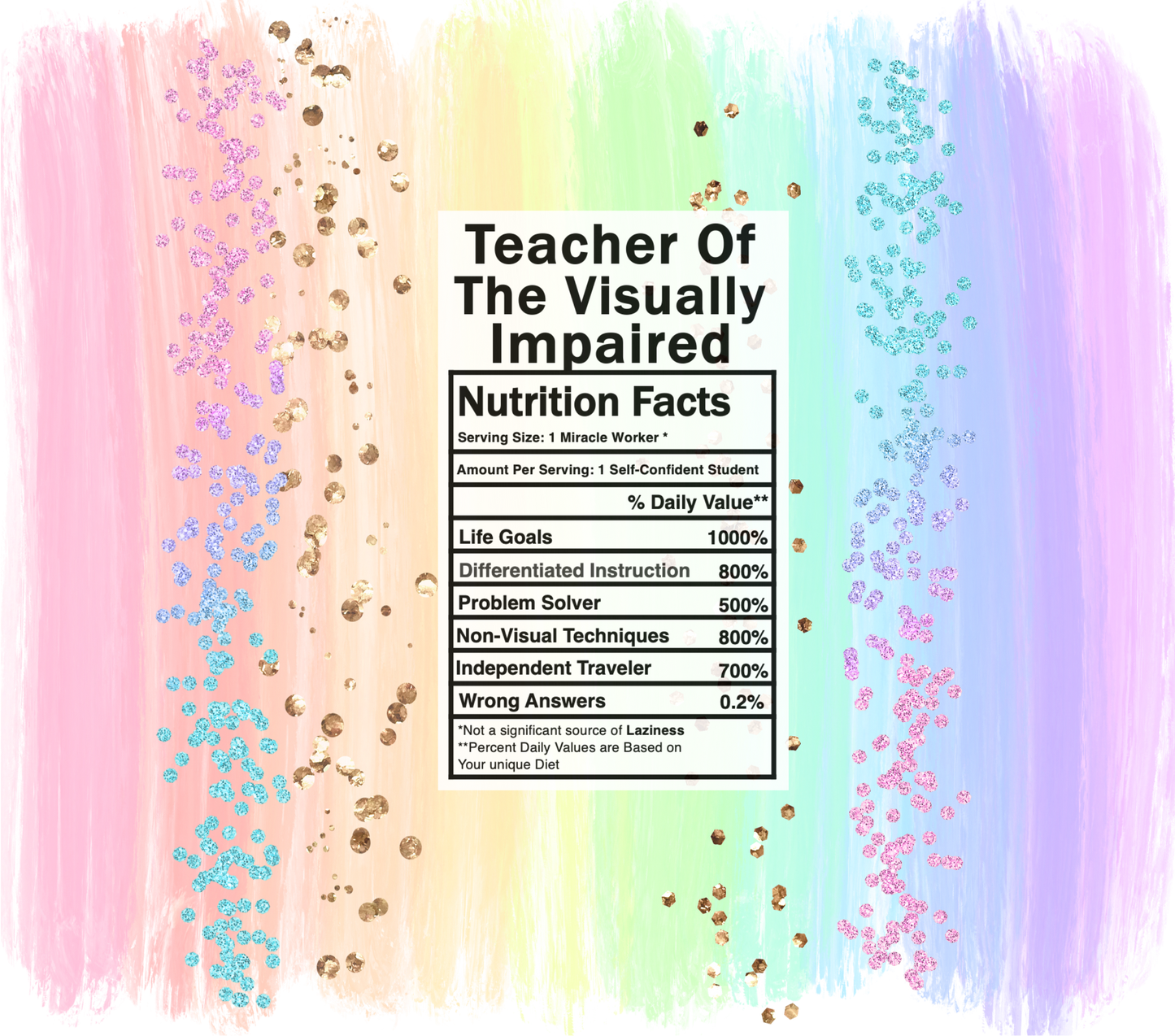 Teacher Of The Visually Impaired Nutrition Tumbler