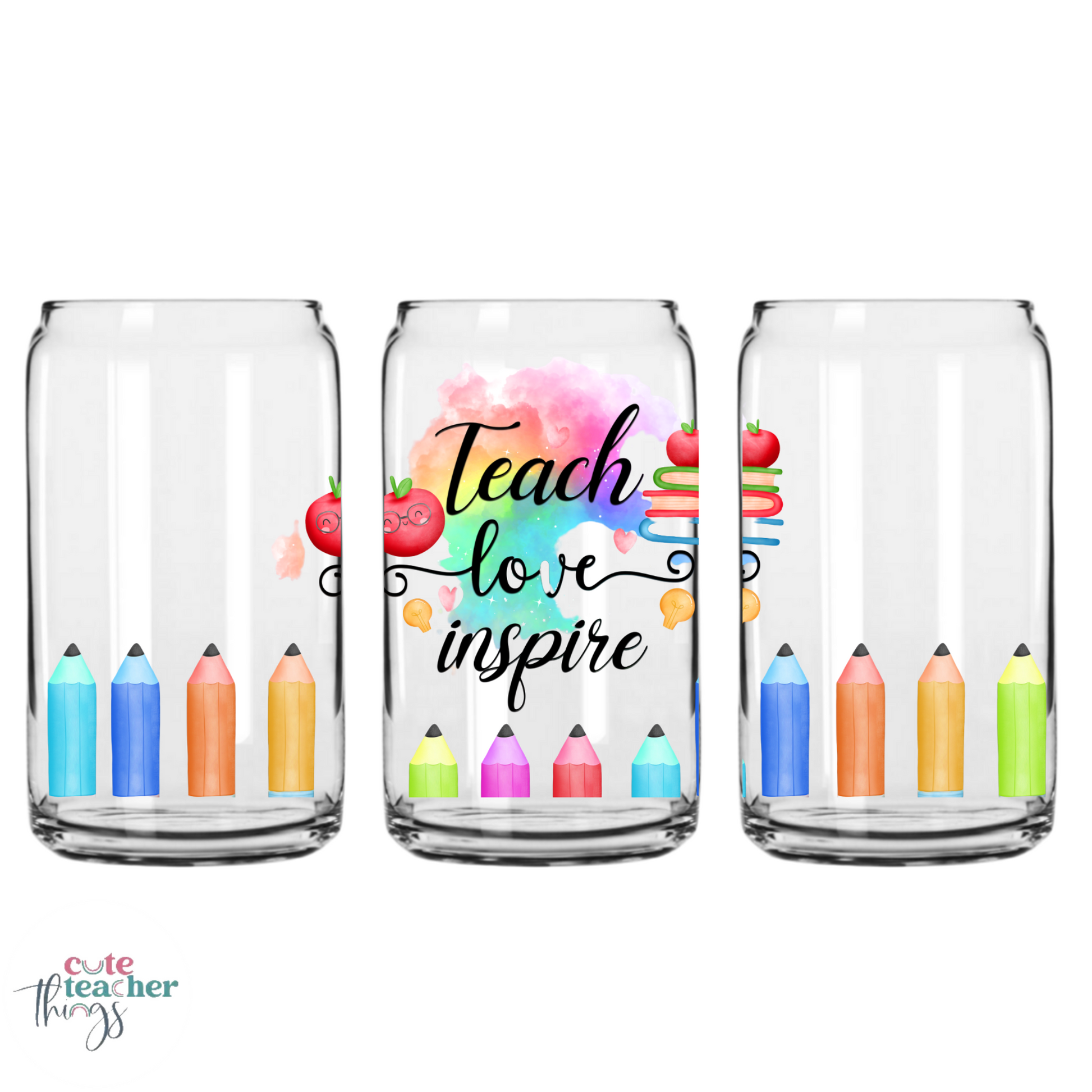 perfect gift idea, eye ctaching design, motivational teacher glass cup