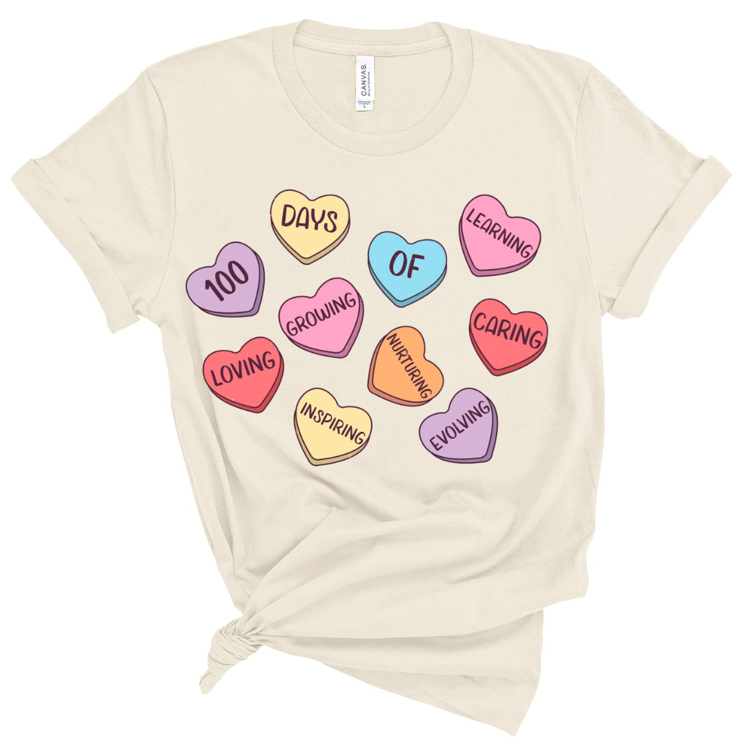 100 Days Of School Conversation Heart Tee