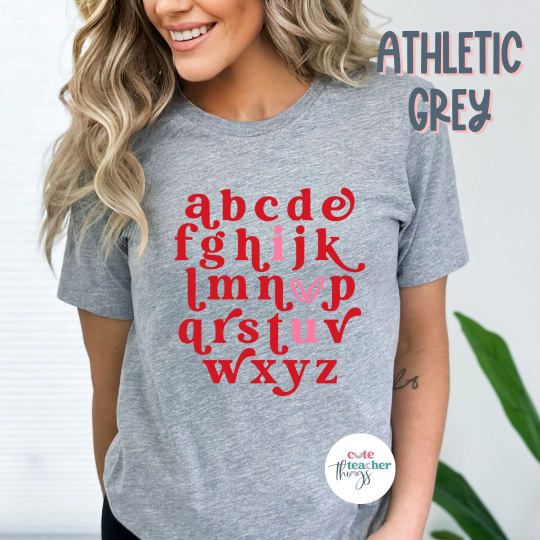 Valentine Alphabet Tee