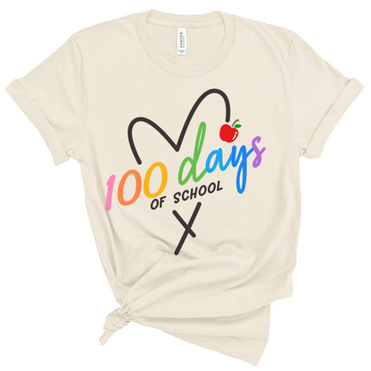 100 Days Of School Heart Tee