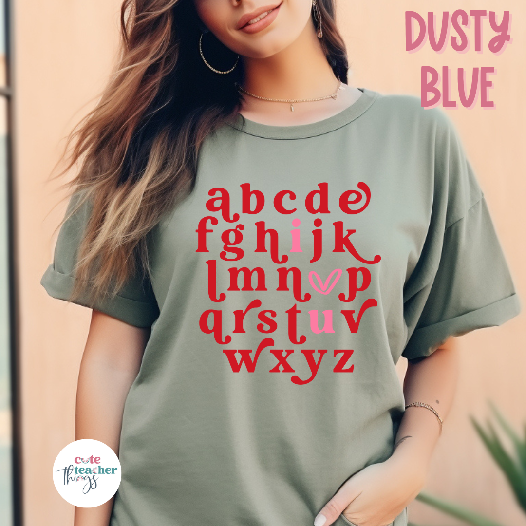 Valentine Alphabet Tee