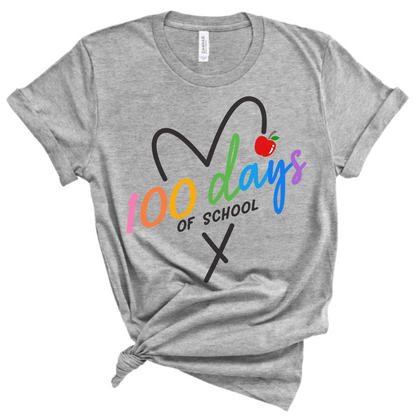 100 Days Of School Heart Tee