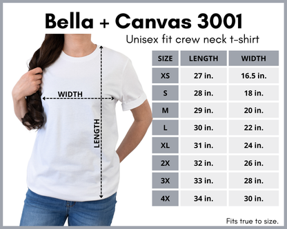 Unisex T-Shirt Size Chart