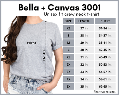 Unisex T-Shirt Size Chart