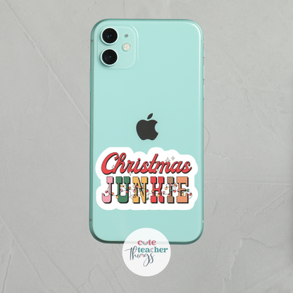 christmas junkie cellphone cases sticker, decorative, 2 to 3 inches in diameter