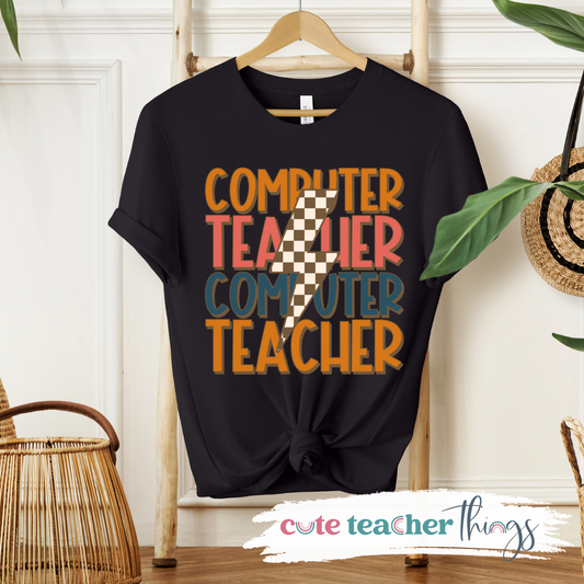 Computer Teacher Lightning Tee