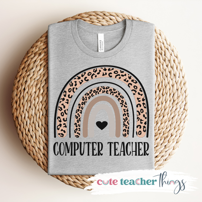 Computer Teacher Rainbow Tee