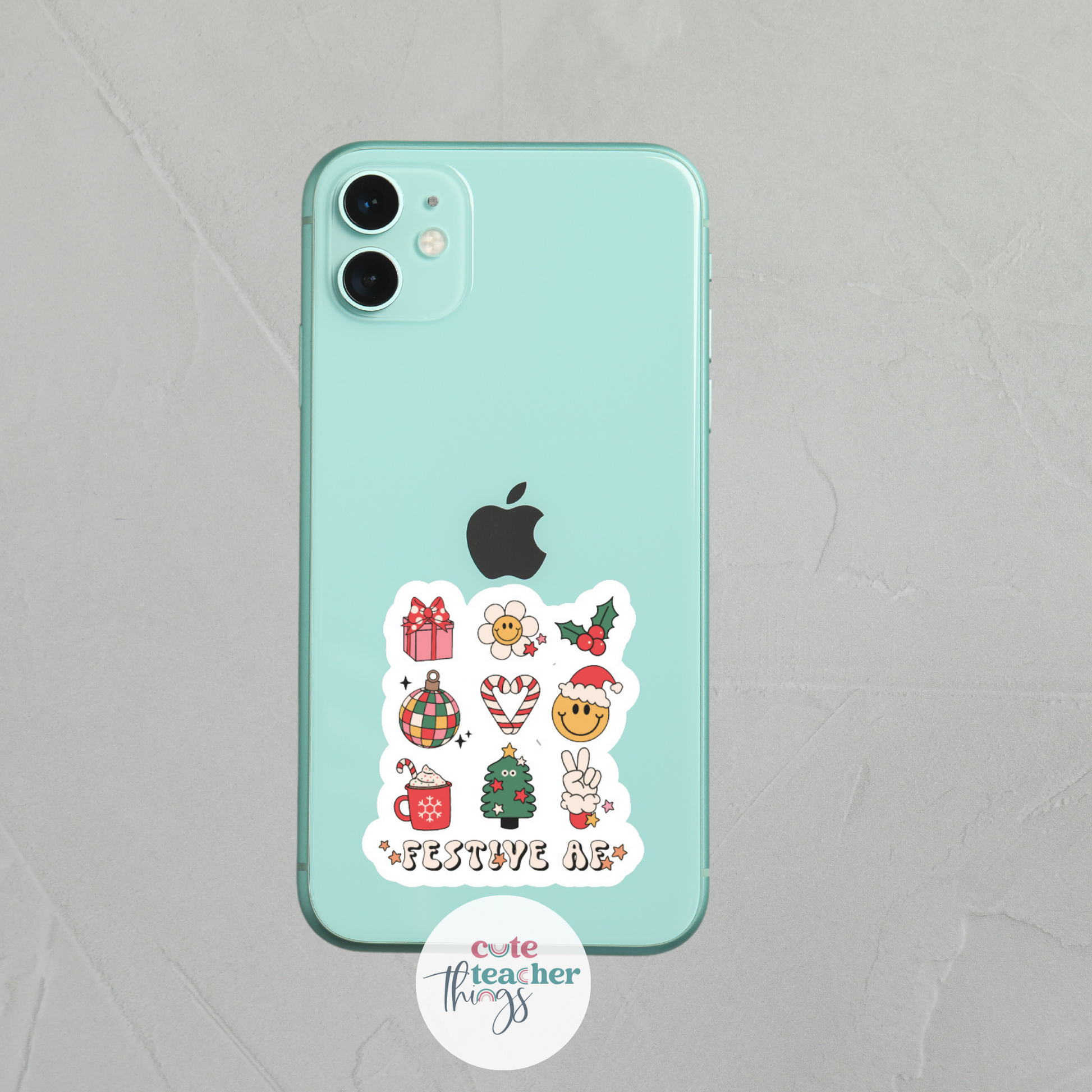 great for cellphone cases sticker, christmas themed sticker, decorative