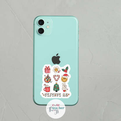 great for cellphone cases sticker, christmas themed sticker, decorative