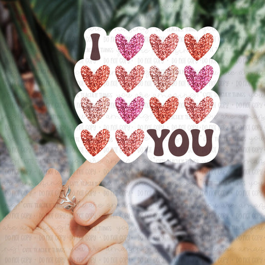 I Love You Heart Sticker