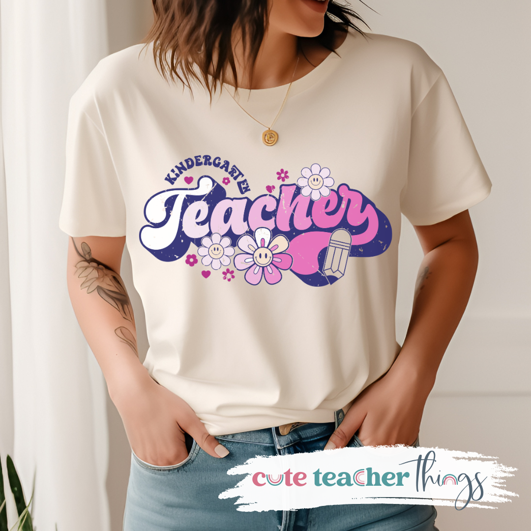 Kindergarten Teacher Flower Tee