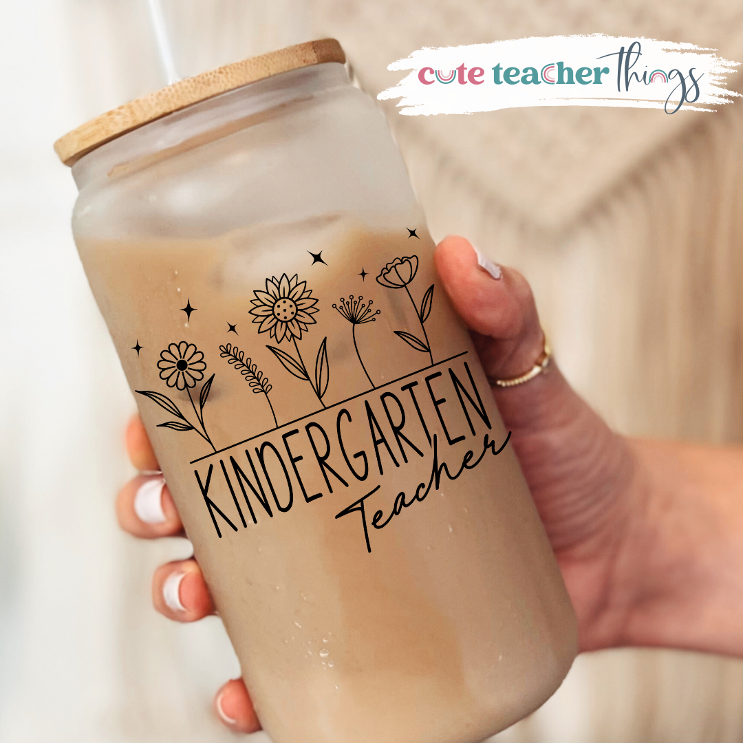 Kindergarten Teacher Frosted Glass Cup